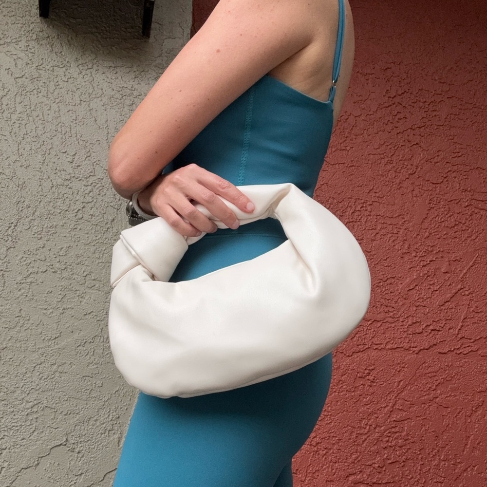 Melie Bianco Alexandra Cream Vegan Top Handle Bag